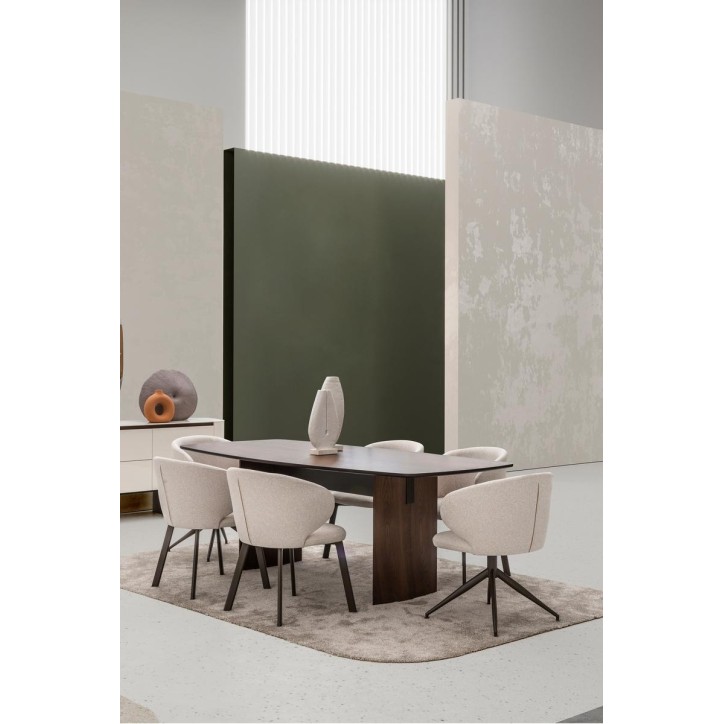 Ensemble salle à manger MATEO chêne et crème