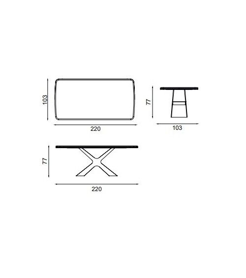 Ensemble salle à manger SIRIUS BLACK noir et doré table 220 cm