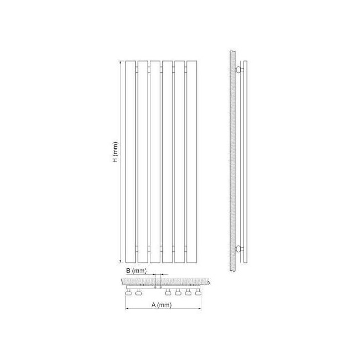 BELLO hangradiator 120 x 45 cm 737 W in verschillende kleuren