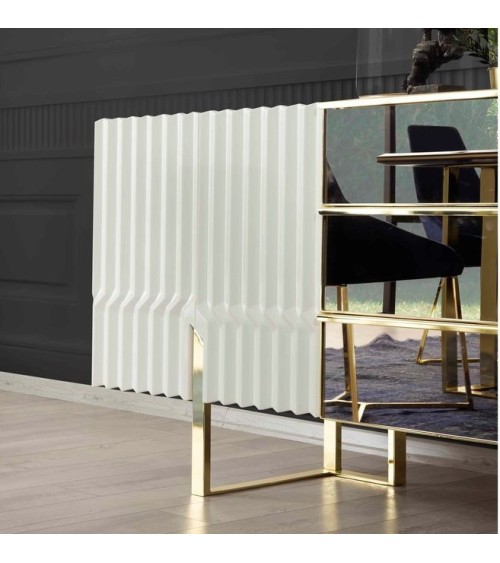 Buffet BEN 4 portes 214 cm blanc