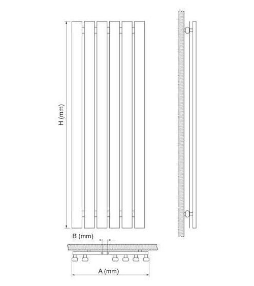 Radiateur suspendu Q-ESTO 150x24cm en plusieurs couleurs