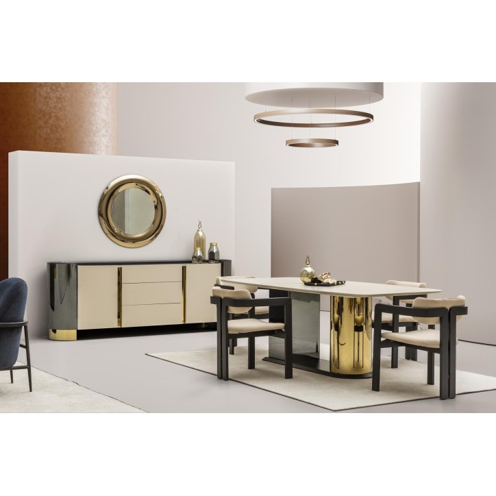 Ensemble salle à manger OCTO beige et doré