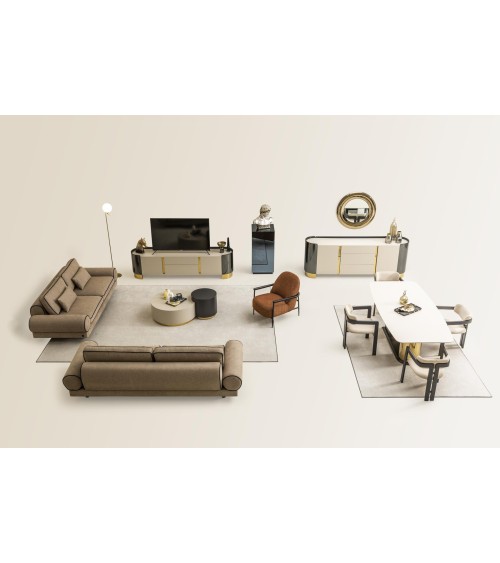 Ensemble salle à manger OCTO beige et doré