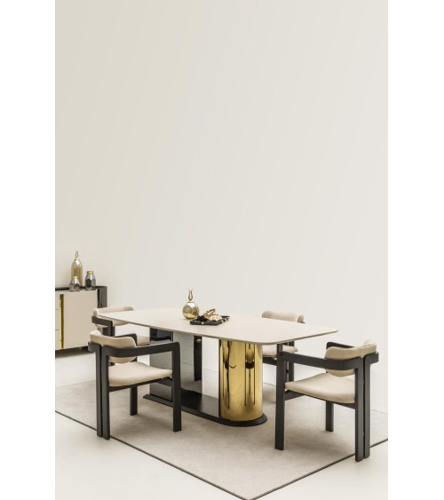 Ensemble salle à manger OCTO beige et doré