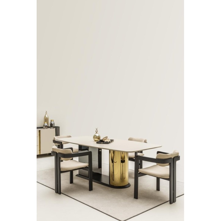 Ensemble salle à manger OCTO beige et doré