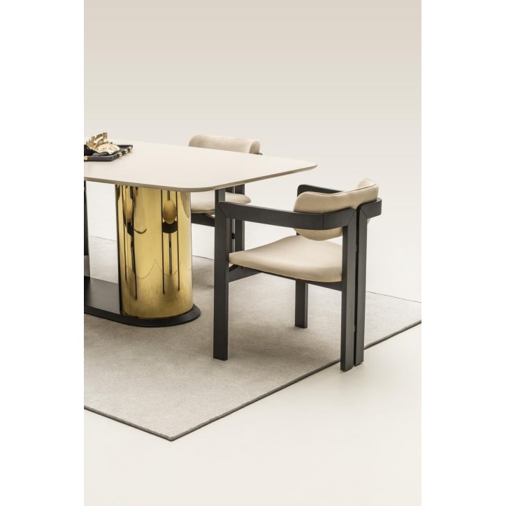 Ensemble salle à manger OCTO beige et doré