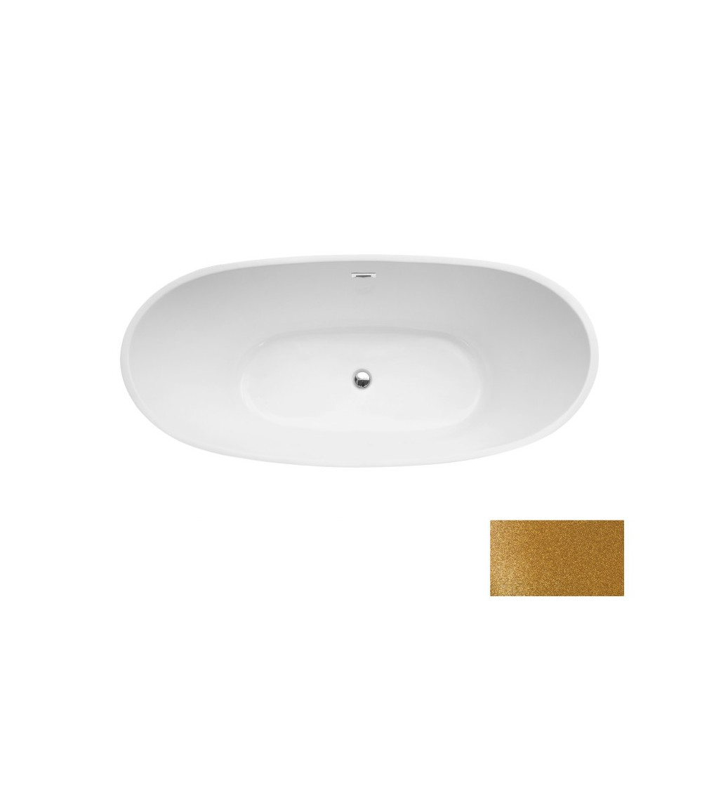 AYLA GLAM GOLDEN 170 x 80 cm vasca da bagno indipendente