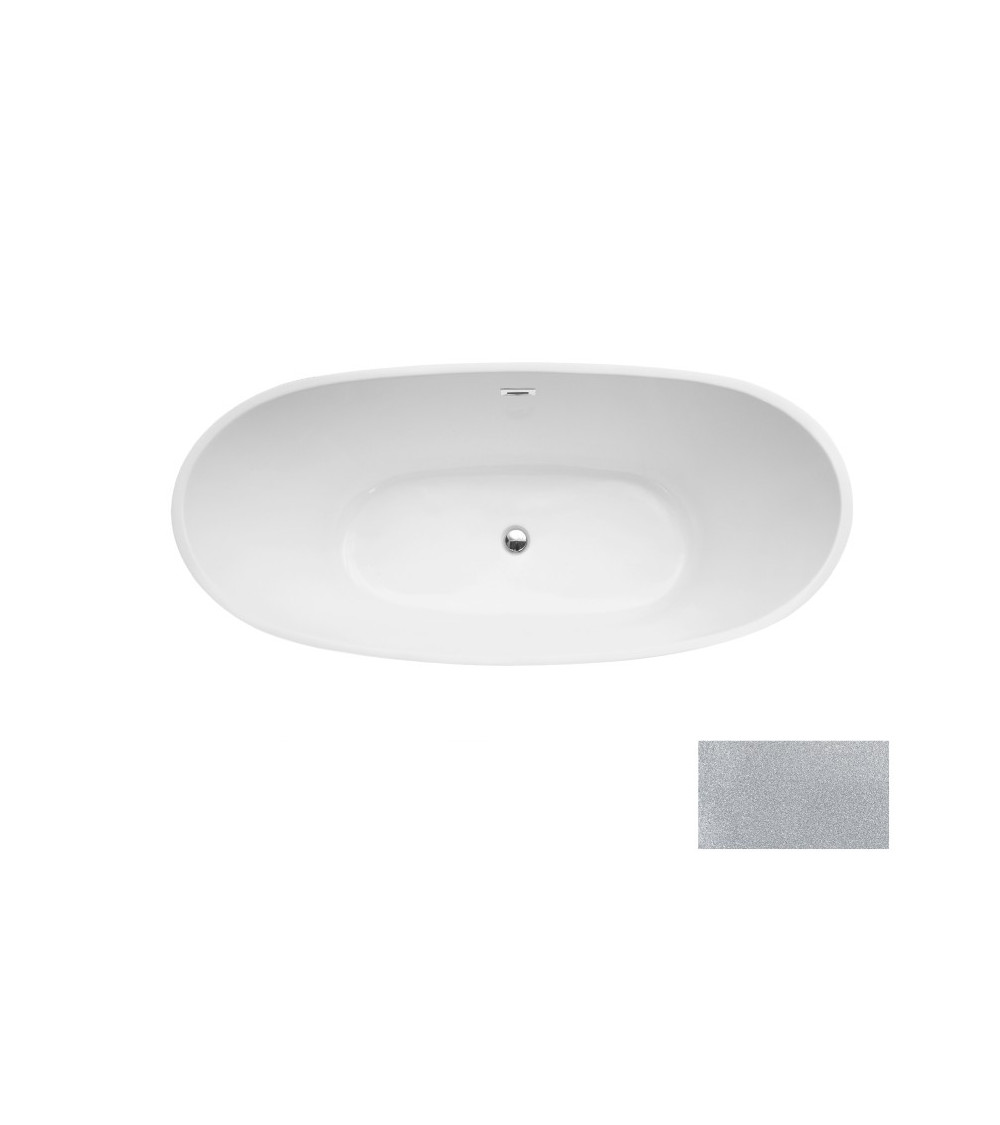 Bañera isla AYLA GLAM SILVER 170 x 80 cm