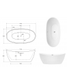 Bañera independiente AYLA GLAM GRAPHITE 170 x 80 cm
