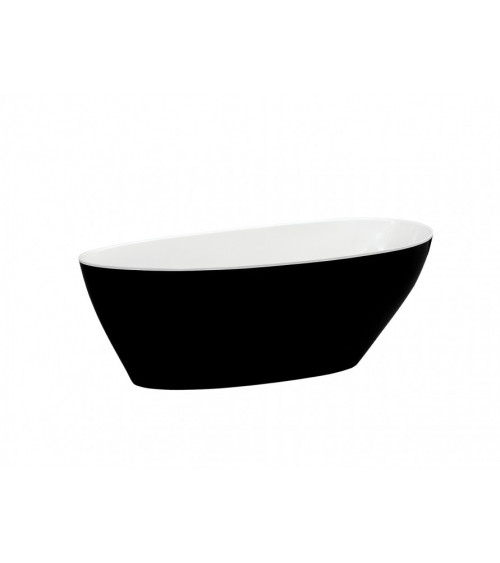 Bañera isla GOYA bicolor:negro/blanco 142x60 cm/160x70 cm