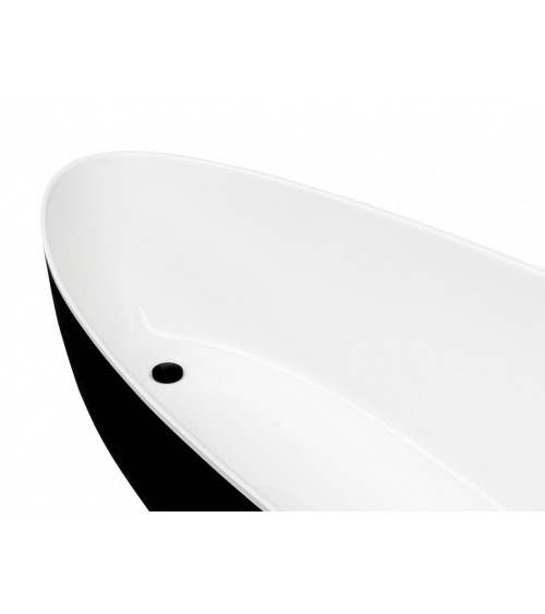 Bañera isla GOYA bicolor:negro/blanco 142x60 cm/160x70 cm