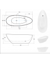 Vasca da bagno freestanding GOYA bicolore 142x62 cm/160x70 cm