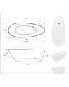 Freistehende Badewanne GOYA GLAM SILVER 142x62 cm/160x70 cm