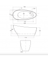 Vasca da bagno freestanding KEYA 165 x 70 cm