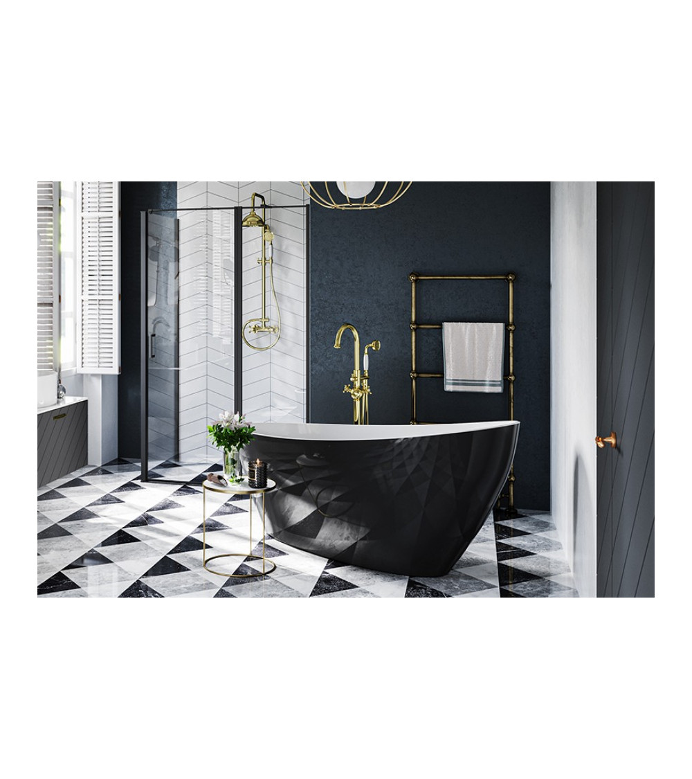 Banheira de ilha bicolor KEYA: preto/branco 165 x 70 cm