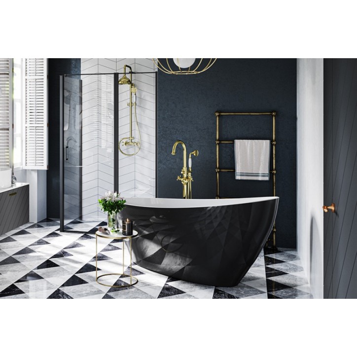 Baignoire îlot KEYA bicolore:noir/blanc 165 x 70 cm