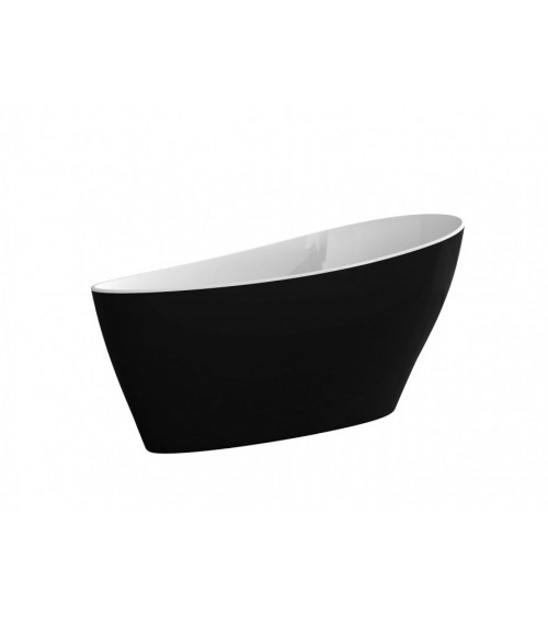 KEYA vasca ad isola bicolore: nero/bianco 165 x 70 cm