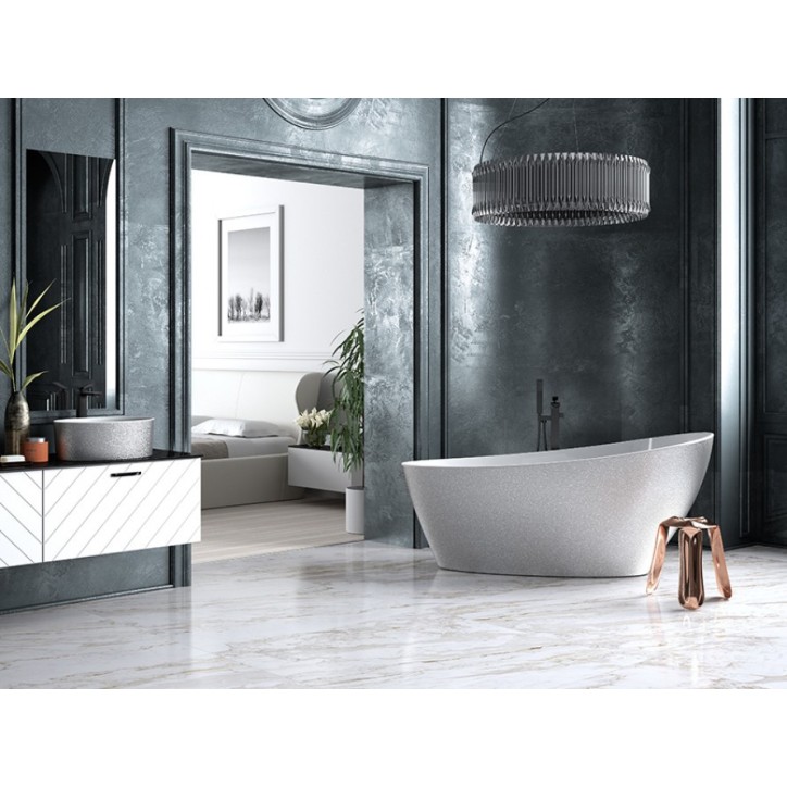 Freistehende Badewanne KEYA GLAM SILVER 165 x 70 cm