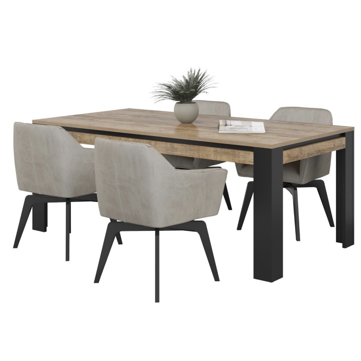 Salle à manger Tudor - chêne et noir