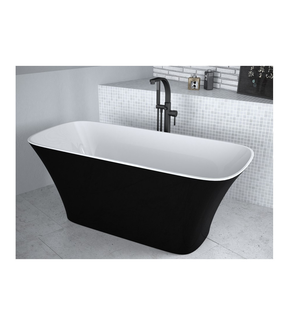 Banheira de ilha bicolor ASSOS: preto/branco 160 x 70 cm