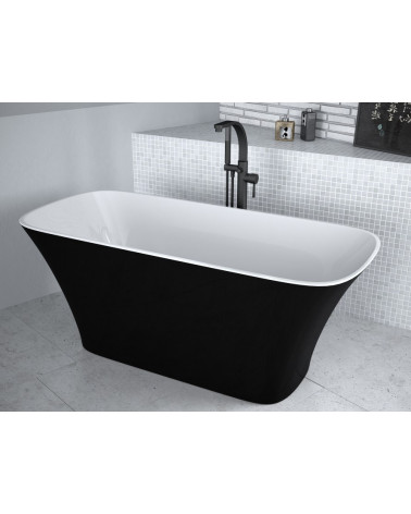 Baignoire îlot ASSOS bicolore:noir/blanc 160 x 70 cm