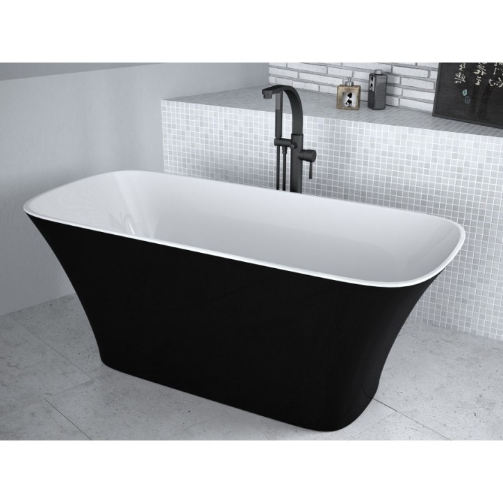 ASSOS tweekleurig eilandbad:zwart/wit 160 x 70 cm