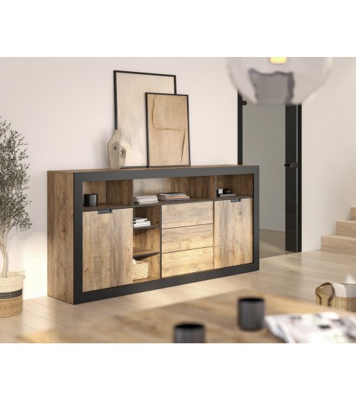 Salle à manger Tudor - chêne et noir