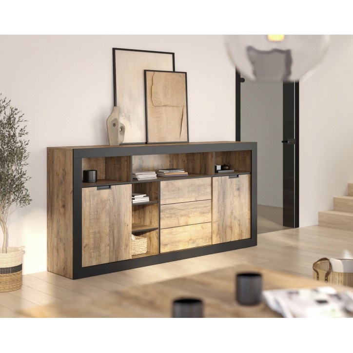 Salle à manger Tudor - chêne et noir