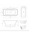 Baignoire îlot ASSOS S-LINE 160 x 70 cm