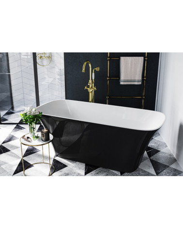 Baignoire îlot ASSOS S-LINE bicolore:noir/blanc 160 x 70 cm
