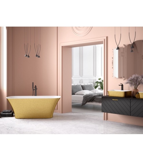 Banheira autónoma ASSOS S-LINE GLAM GOLDEN 160 x 70 cm