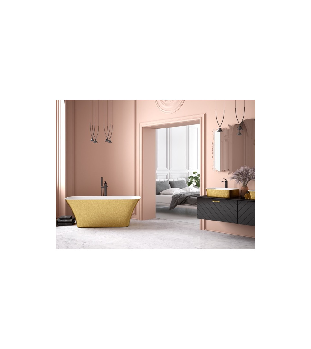 Banheira autónoma ASSOS S-LINE GLAM GOLDEN 160 x 70 cm