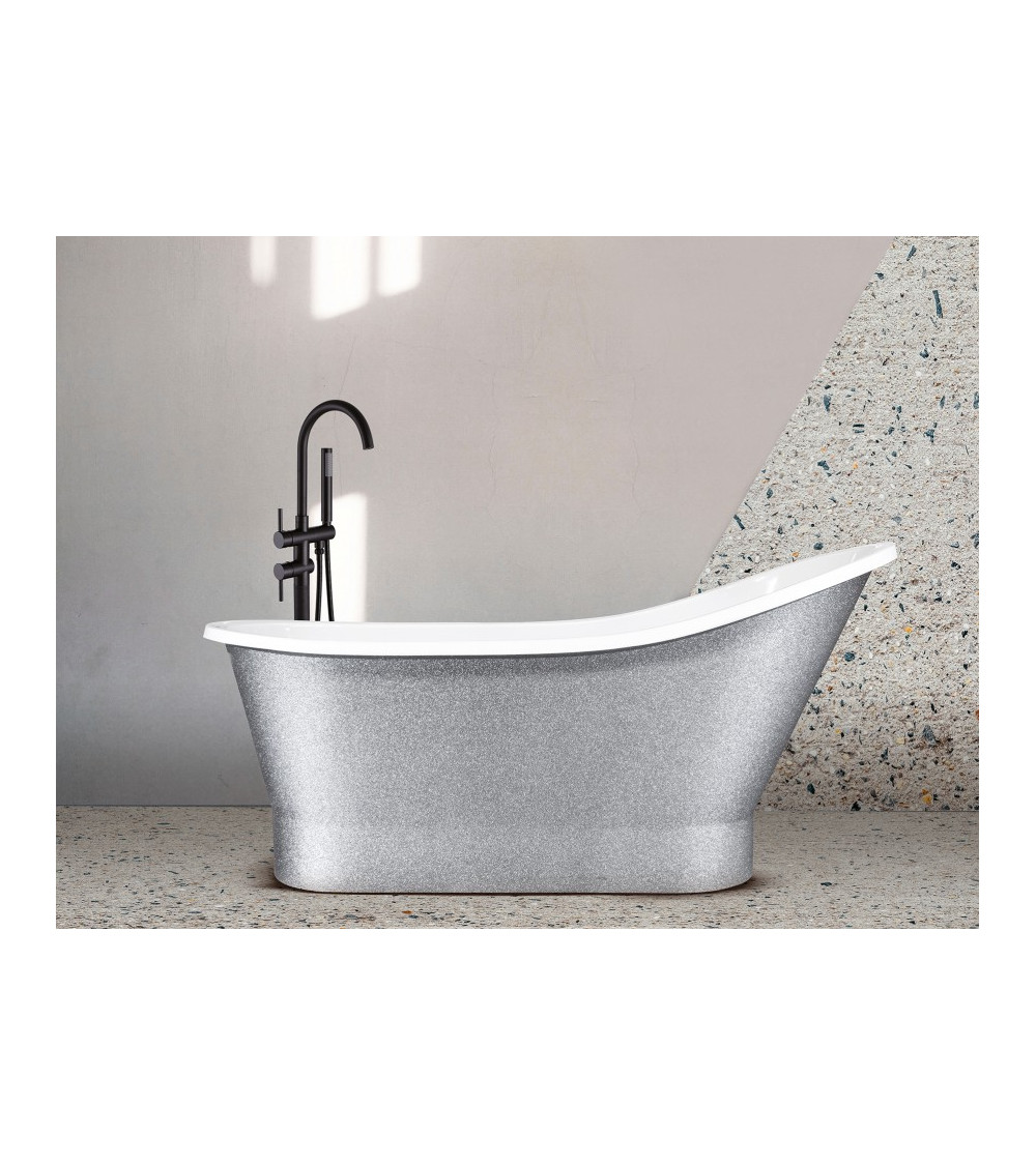 Freistehende Badewanne GLORIA GLAM SILVER 150x66 cm/160x68 cm