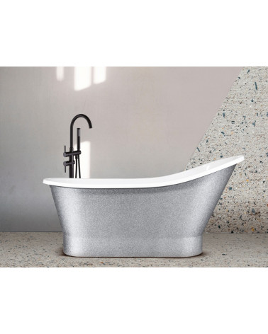 Bañera isla GLORIA GLAM SILVER 150x66 cm/160x68 cm
