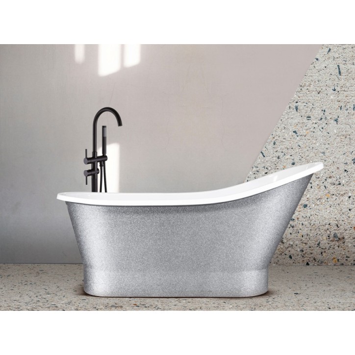 Vapaasti seisova kylpyamme GLORIA GLAM SILVER 150x66 cm/160x68 cm