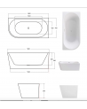 ZOYA Badewanne linke Ecke 150x75 cm/170x80 cm