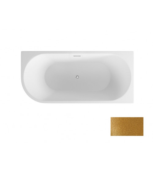 Bañera isla ZOYA GLAM GOLDEN ángulo derecho 150x75 cm/170x80 cm
