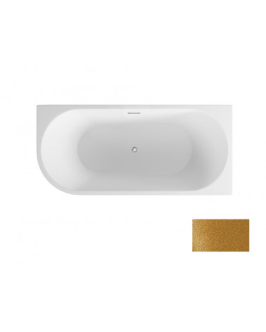 Vasca a isola ZOYA GLAM GOLDEN ad angolo retto 150x75 cm/170x80 cm