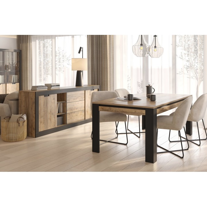 Salle complet Tudor - chêne et noir