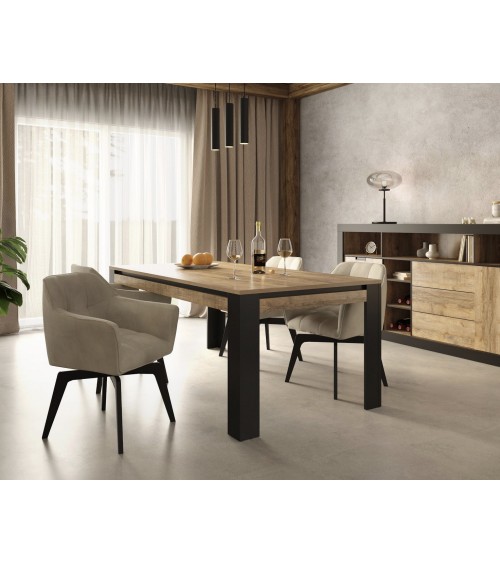 Salle complet Tudor - chêne et noir