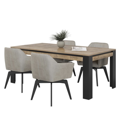 Salle complet Tudor - chêne et noir