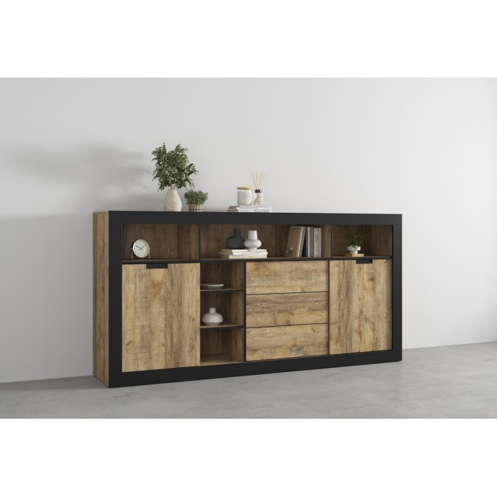 Salle complet Tudor - chêne et noir