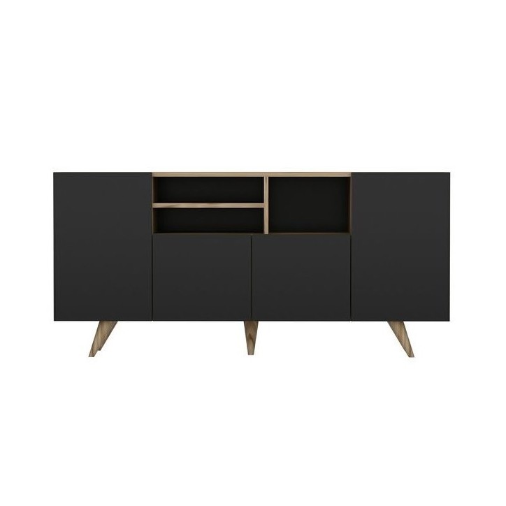Buffet 4 portes SANSA 160 cm noir