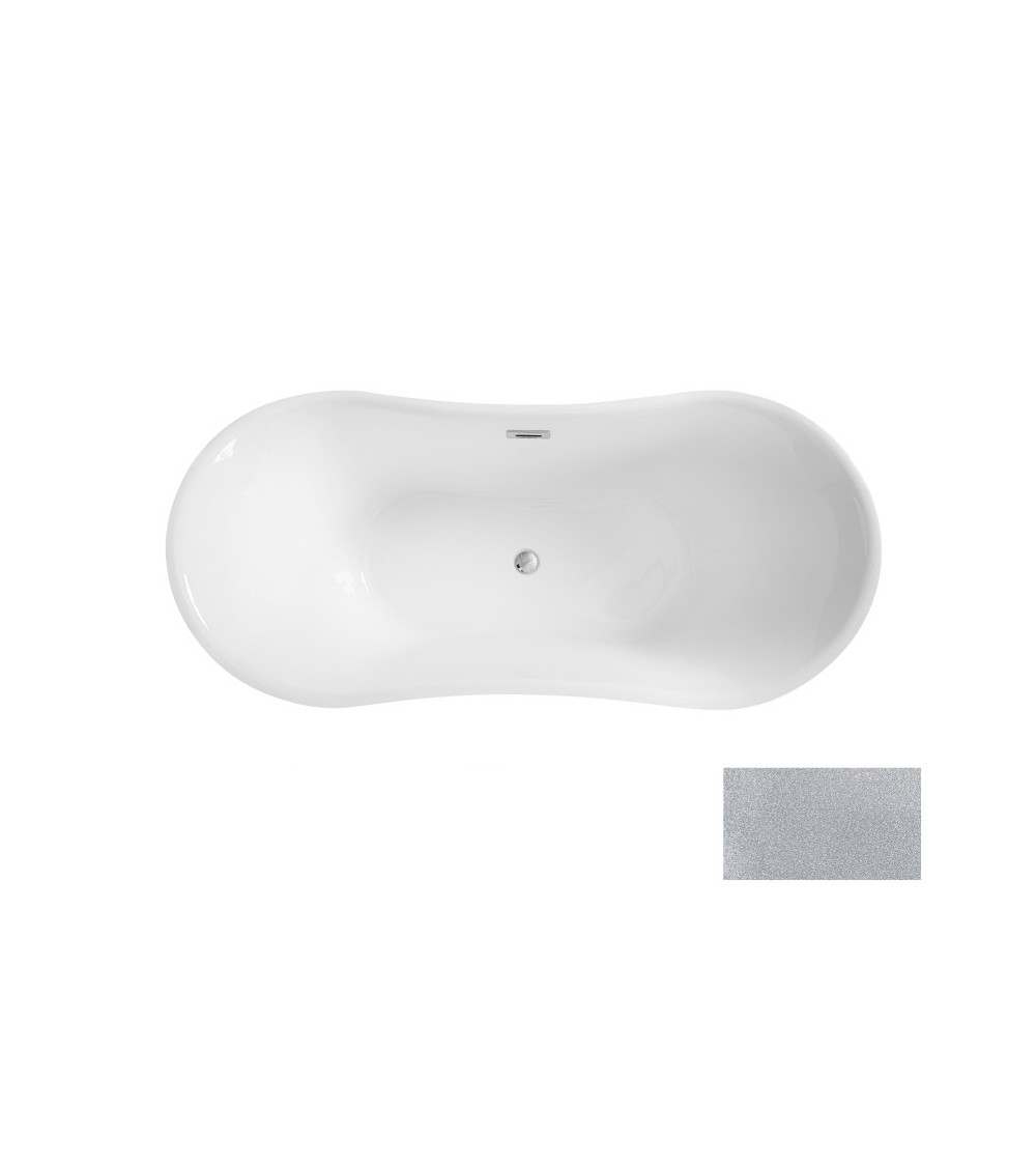 Baignoire îlot AMBER GLAM SILVER 170 x 80 cm