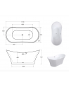 AMBER GLAM GRAPHITE vasca da bagno indipendente o freestanding 170 x 80 cm