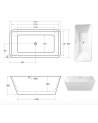 Freistehende Badewanne EVITA 160 x 80 cm