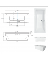 Vapaasti seisova kylpyamme VENA 170 x 75 cm