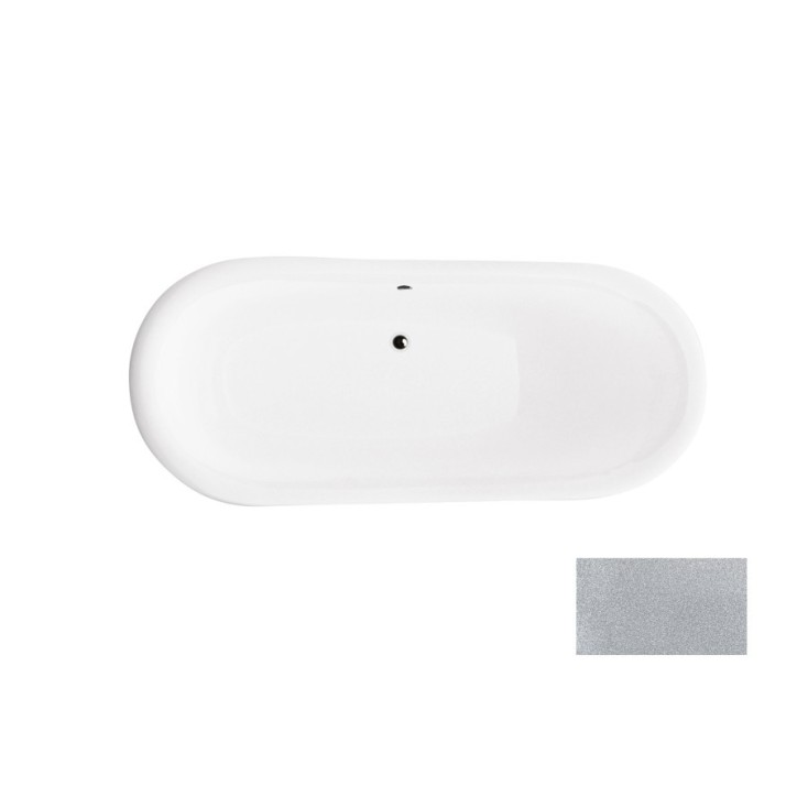 Bañera independiente AMELIA GLAM SILVER 190 x 77 cm