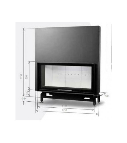 Inserto para chimenea de leña con puerta de guillotina MB 130CM 21 kW
