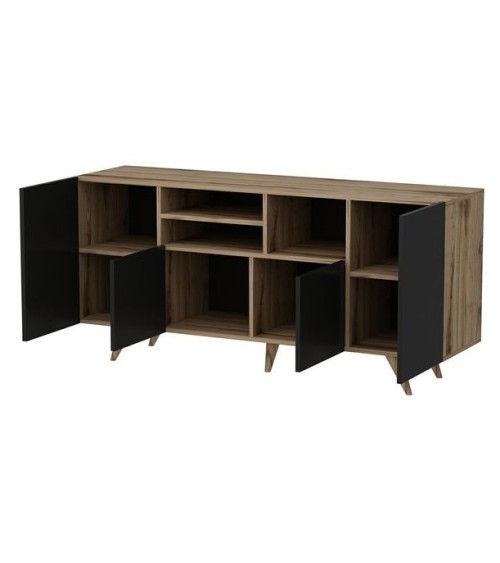 Buffet 4 portes SANSA 160 cm noir